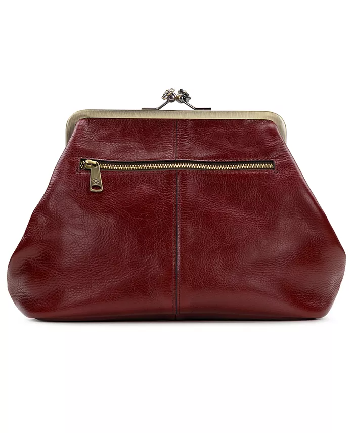Classic Kiss-lock Closure Adorned Leather Bag