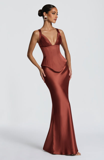 Rowan Corset - Rust Tops Babyboo Fashion Premium Exclusive Design